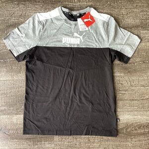 NWT Puma Men's Active Color Block T-Shirt Gray Black White Size M